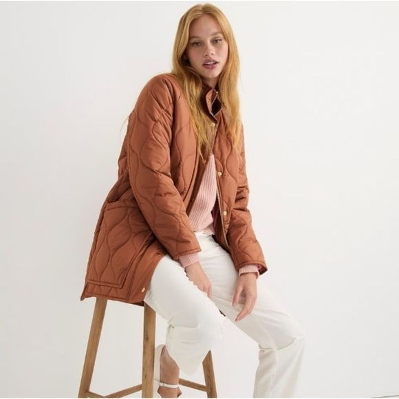 J. Crew Jackets & Blazers - J. Crew New Quilted Cocoon Puffer Coat BK668 size L NWT